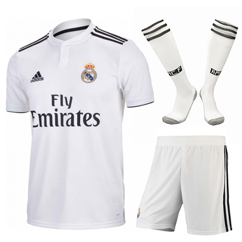 Real Madrid 18/19 Home Soccer Sets (Shirt+Shorts+Socks)